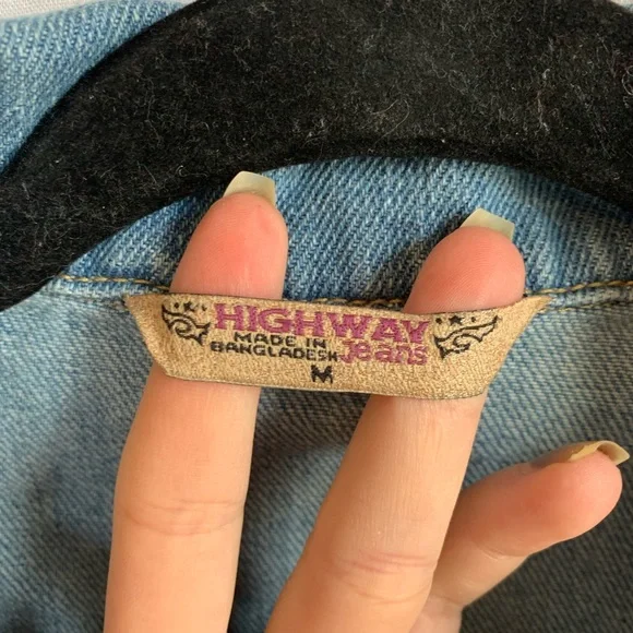 Womens Highway Jeans Cropped Oversized Jean Jacket - Picture 6 of 11